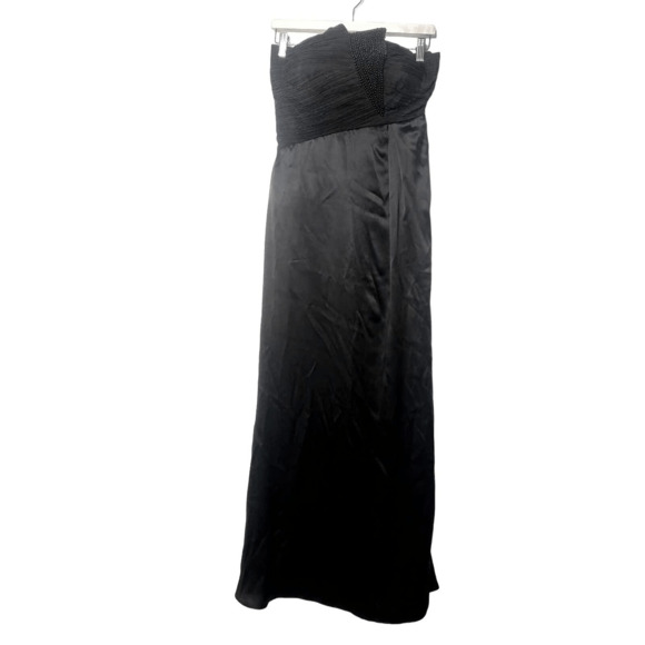 Carlos‎ Miele strapless beaded asymmetric waist black gown Womans 38 US 8 - Picture 1 of 10